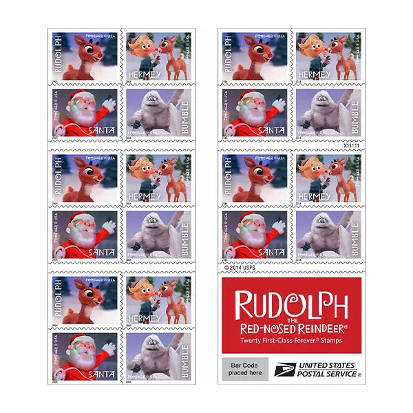 USPS First Class Forever Stamps – Rudolph the Red-Nosed Reindeer USPS