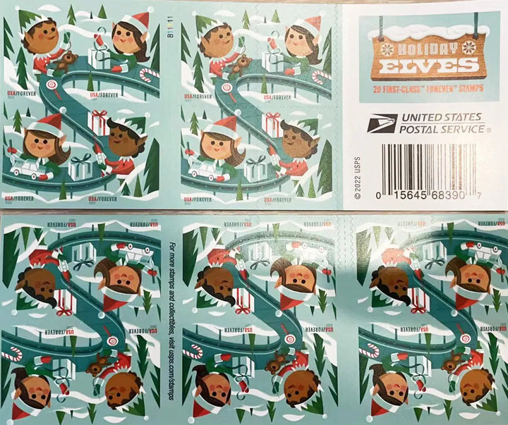 USPS Holiday Elves Forever Postage Stamps USPS