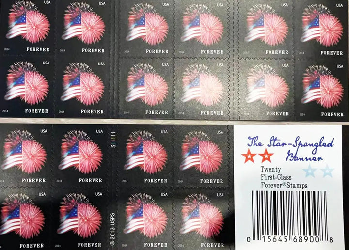 USPS Star-Spangled Banner Fireworks Forever Postage Stamps USPS