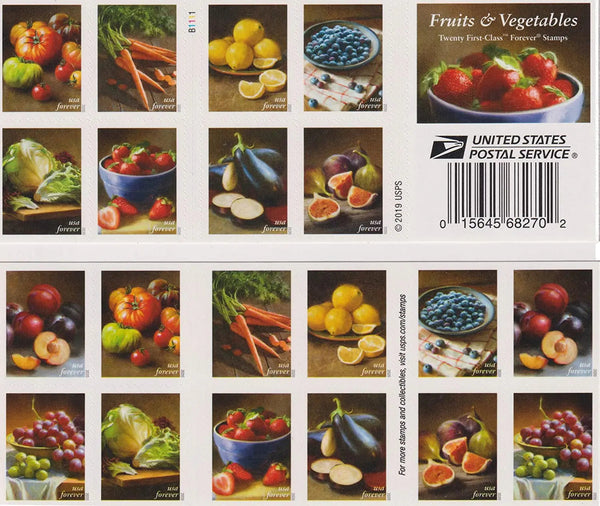 Fruit of Vegetables Forever Postage Stamps Forever Stamps