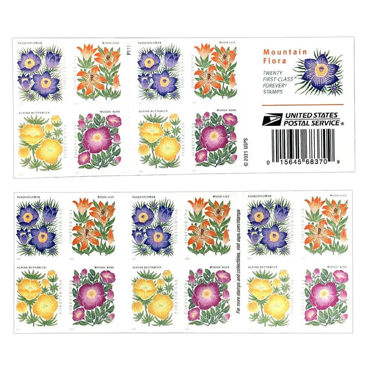 Mountain Flora Forever Postage Stamps USPS