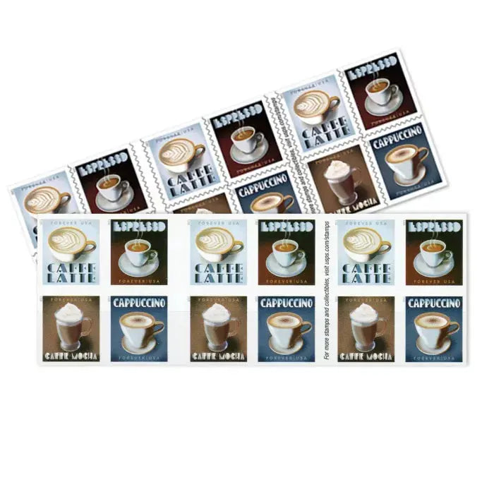 USPS Espresso Drinks coffee Forever Postage Stamps USPS