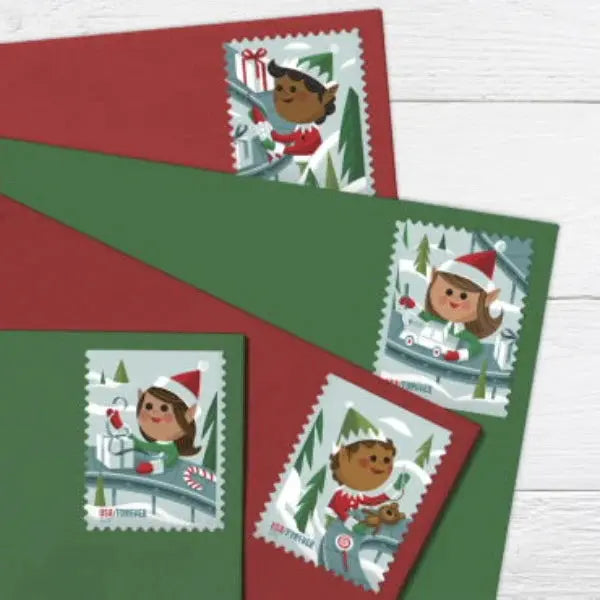 USPS Holiday Elves Forever Postage Stamps USPS