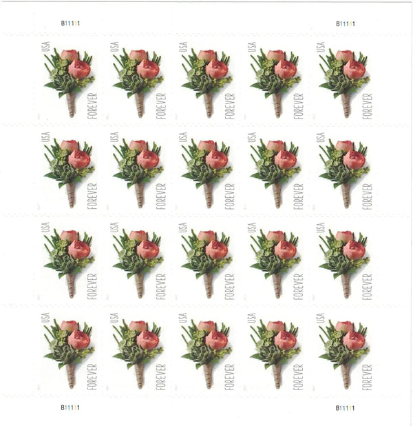 USPS Celebration Boutonniere Forever Postage Stamps USPS