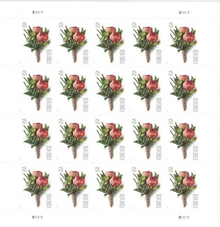 USPS Celebration Boutonniere Forever Postage Stamps USPS