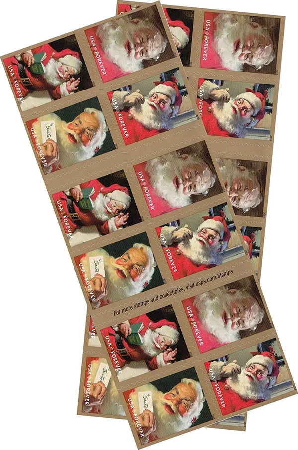 Sparkling Holidays Santa Christmas Forever Postage Stamps (1 Booklet = 20 Pcs) USPS