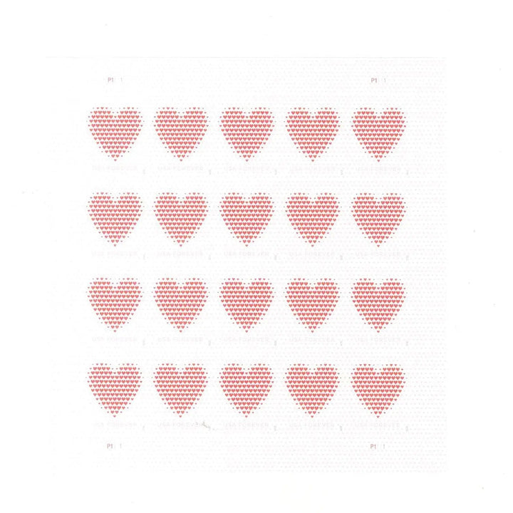 Made of Hearts Forever Postage Stamps USPS