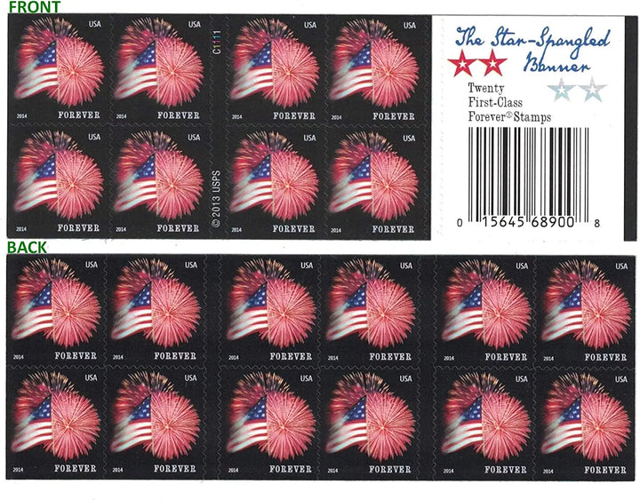 USPS Star-Spangled Banner Fireworks Forever Postage Stamps USPS