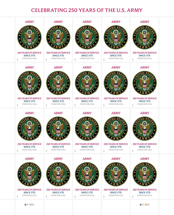 U.S. Army 250th First-Class Mail Forever Postage Stamps USA Stamps Store LLC