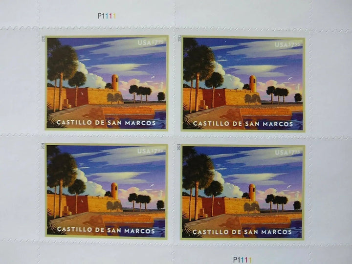 Castillo de San Marcos Priority Postage Stamps (1 Sheet = 4 Pcs) Forever Stamps