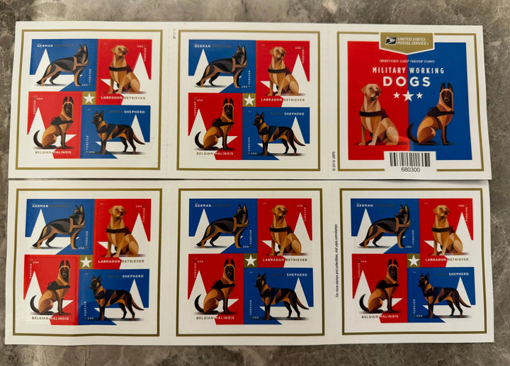 USPS Military Working Dogs Forever First Class Postage Stamps USPS