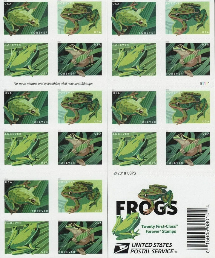 USPS Frogs Forever First Class Postage Stamps USPS