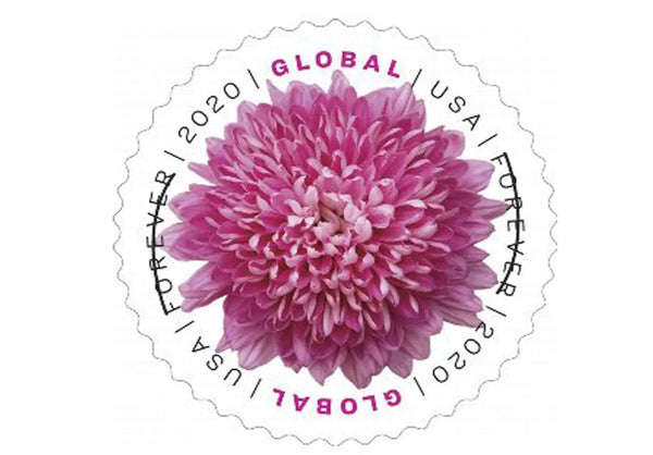 Global Chrysanthemum Global International Forever Postage Stamps USPS