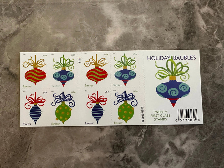 USPS Holiday Baubles Forever First Class Postage Stamps USPS