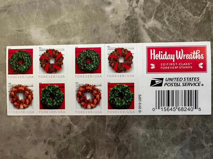 USPS Holiday Wreath Forever First Class Postage Stamps USPS