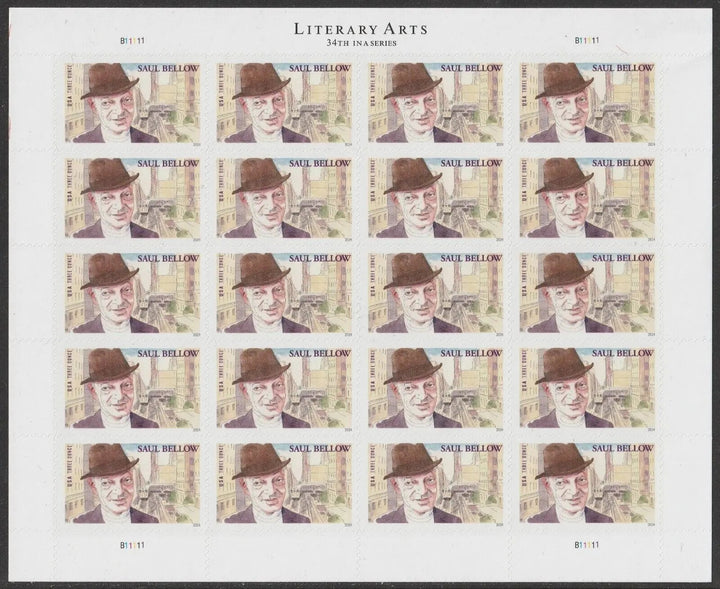 Literary Arts Saul Bellow Three Ounce Forever First Class Postage Stamps Perfect Weight for CDs USPS