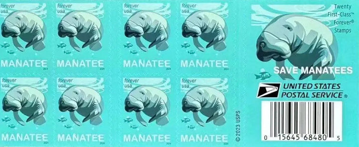 USPS Save Manatees Forever First Class Postage Stamps USPS