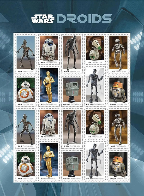 USPS Star Wars Droids Forever First Class Postage Stamps USPS