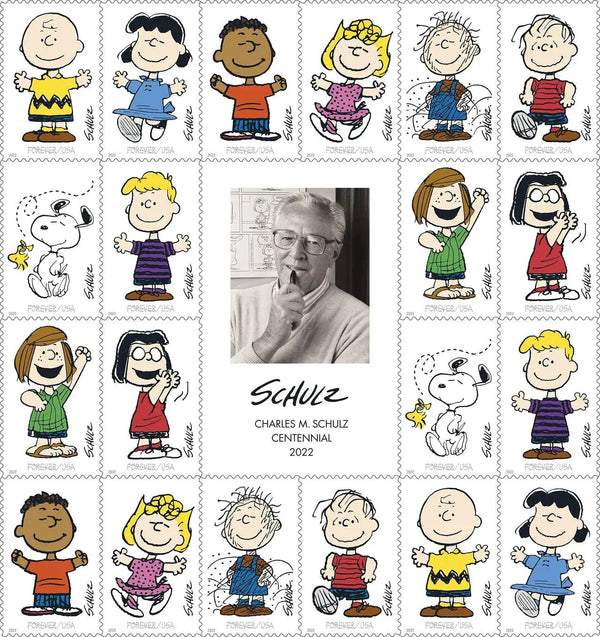 USPS Cartoonist Charles Schulz "Peanuts" Forever Postage Stamps USPS