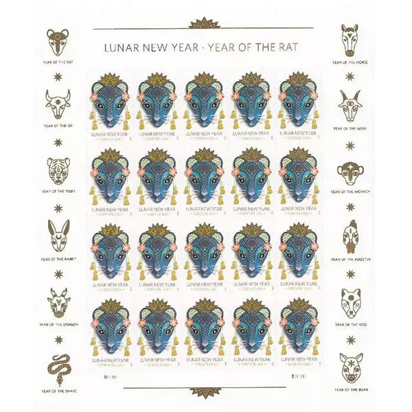 Year of the Rat Celebrates Lunar New Forever Postage Stamps USPS