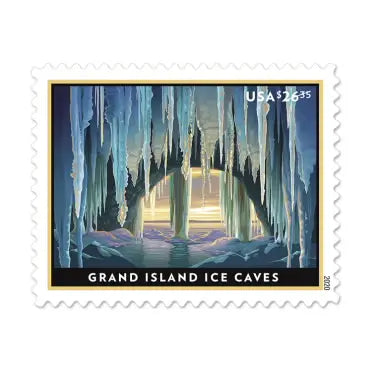Grand Island Ice Cave Express Postage Stamps (1 Sheet = 4 Pcs) Forever Stamps
