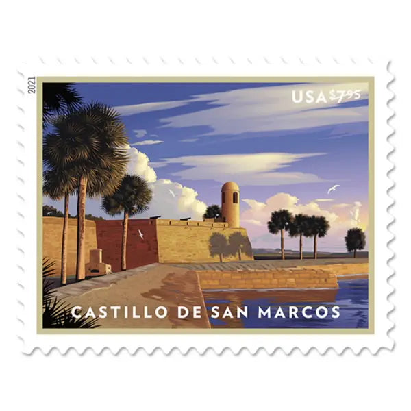 Castillo de San Marcos Priority Postage Stamps (1 Sheet = 4 Pcs) Forever Stamps