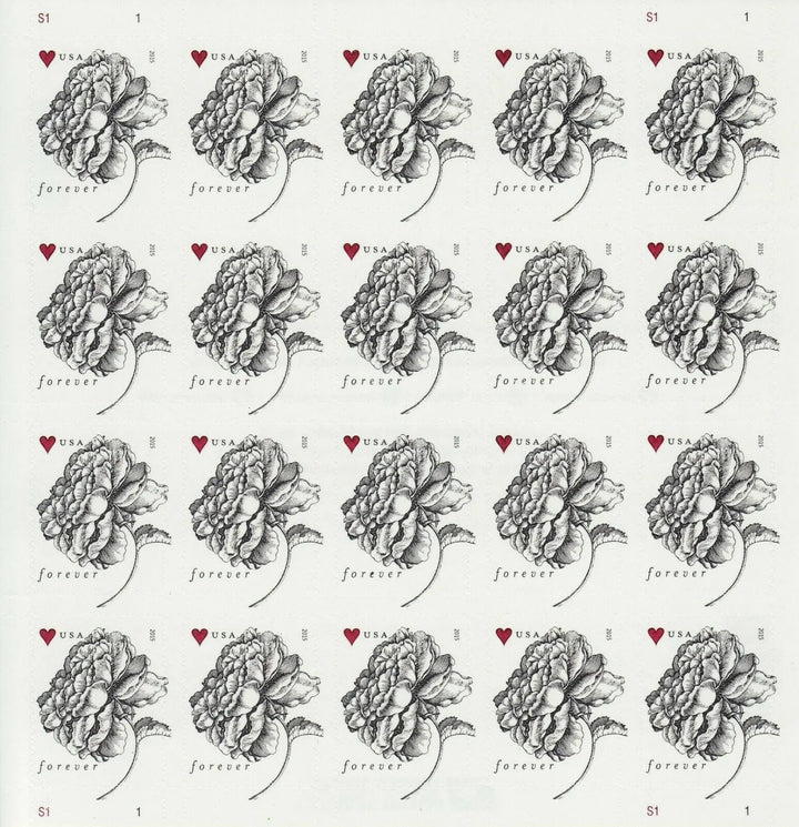 Antique Vintage Rose Forever Postage Stamps USPS