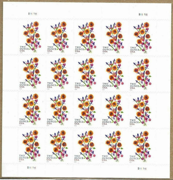 Sunflower Bouquet Two Ounce Forever First Class Postage Stamps USPS