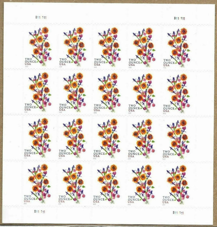 Sunflower Bouquet Two Ounce Forever First Class Postage Stamps USPS