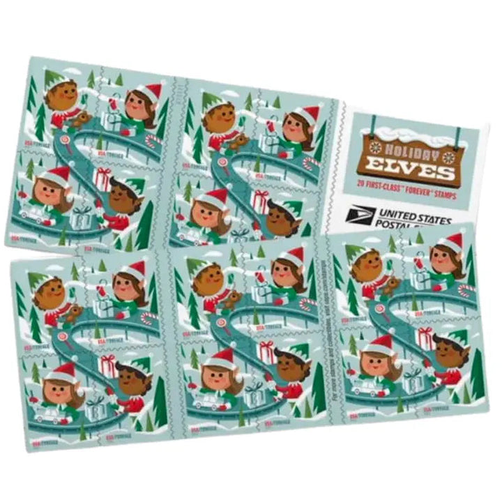 USPS Holiday Elves Forever Postage Stamps USPS